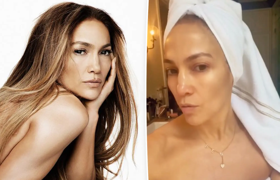 Jennifer Lopez Poses Topless To Share Her Self Care Routine